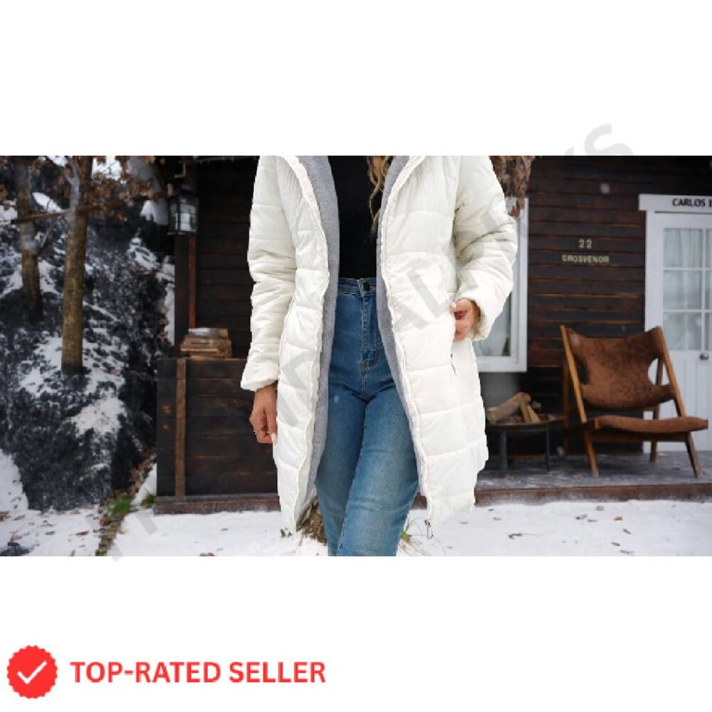 Winter Fleece Lined Down Jacket Windproof Fur War… - image 8